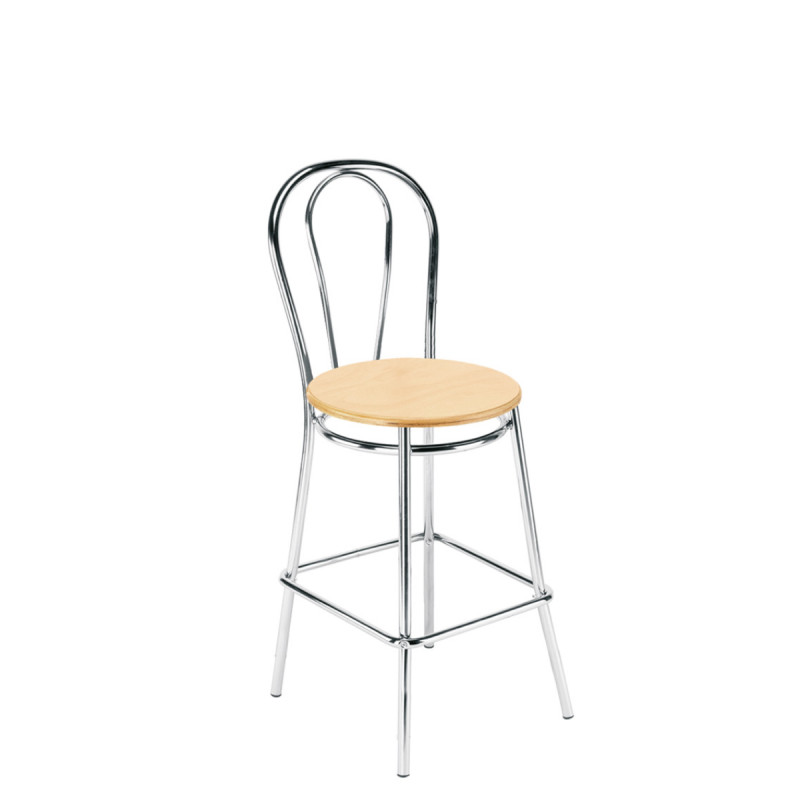Hocker TULIPAN CHROM WOOD